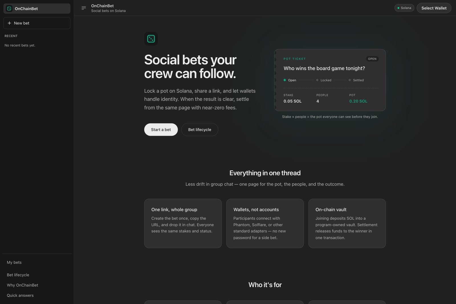 On-chain Betting for Small Events